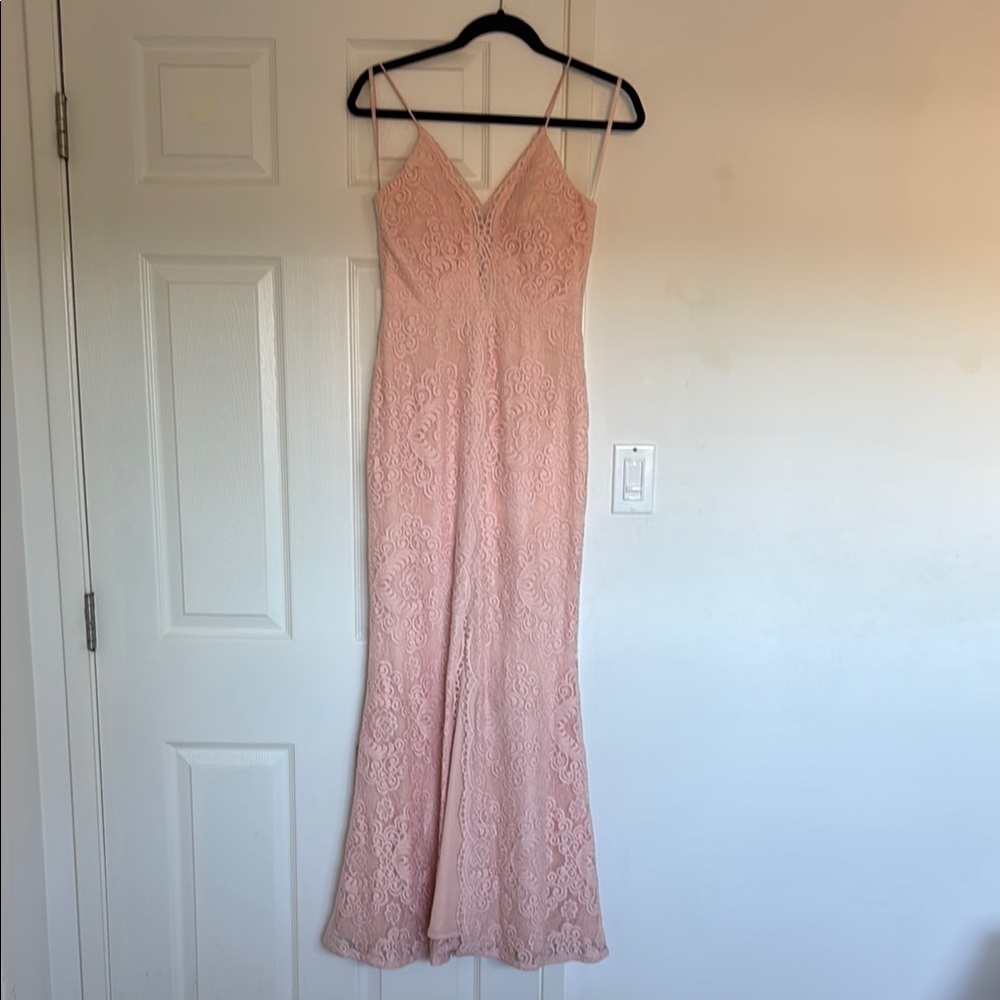 Blush Lace Maxi Dress